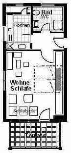 Ihre Wohnung befindet sich im Erdgeschoss eines 1993 fertiggestellten Neubaus.
Wohnfläche: 37m˛ - Bild 1: Ferienwohnung Pfau in Immenstaad am Bodensee